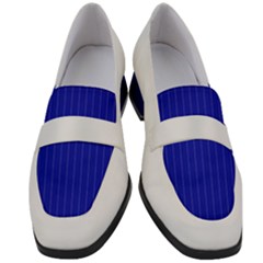 Admiral Blue & White - Women s Chunky Heel Loafers