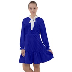 Admiral Blue & White - All Frills Chiffon Dress