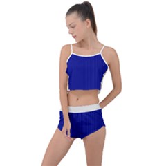 Admiral Blue & White - Summer Cropped Co-Ord Set