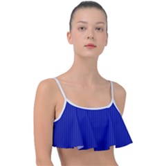 Admiral Blue & White - Frill Bikini Top