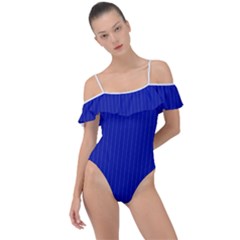 Admiral Blue & White - Frill Detail One Piece Swimsuit