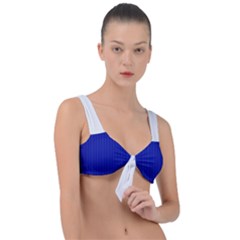 Admiral Blue & White - Front Tie Bikini Top