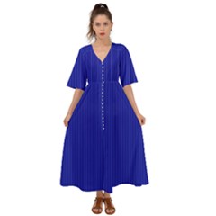 Admiral Blue & White - Kimono Sleeve Boho Dress