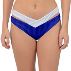 Admiral Blue & White - Double Strap Halter Bikini Bottom