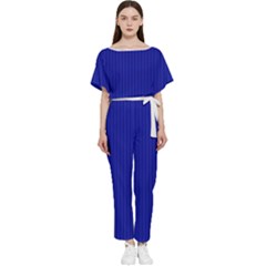 Admiral Blue & White - Batwing Lightweight Jumpsuit by FashionLane