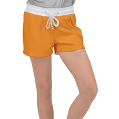 Apricot Orange & White - Velour Lounge Shorts by FashionLane