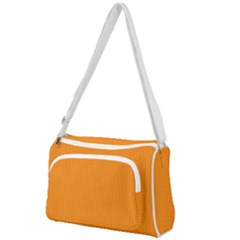 Apricot Orange & White - Front Pocket Crossbody Bag by FashionLane