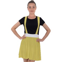 Ceylon Yellow & White - Velvet Suspender Skater Skirt by FashionLane