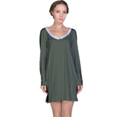 Kombu Green & White - Long Sleeve Nightdress by FashionLane