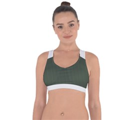 Kombu Green & White - Cross String Back Sports Bra by FashionLane