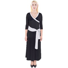 Midnight Black & White - Quarter Sleeve Wrap Maxi Dress by FashionLane