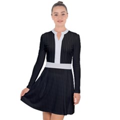 Midnight Black & White - Long Sleeve Panel Dress by FashionLane