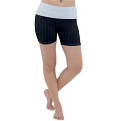 Midnight Black & White - Lightweight Velour Yoga Shorts by FashionLane
