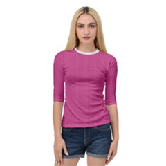 Smitten Pink & White - Quarter Sleeve Raglan Tee