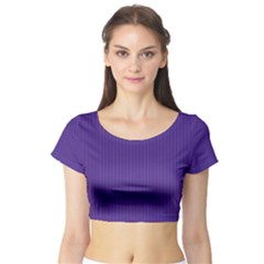 Spanish Violet & White - Short Sleeve Crop Top