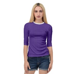 Spanish Violet & White - Quarter Sleeve Raglan Tee