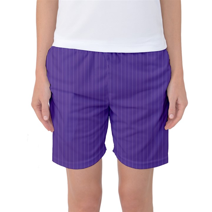 Spanish Violet & White - Women s Basketball Shorts