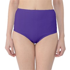 Spanish Violet & White - Classic High-Waist Bikini Bottoms