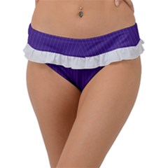 Spanish Violet & White - Frill Bikini Bottom