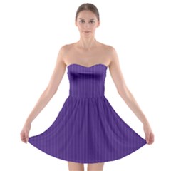 Spanish Violet & White - Strapless Bra Top Dress