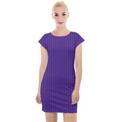 Spanish Violet & White - Cap Sleeve Bodycon Dress