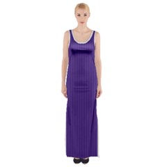 Spanish Violet & White - Thigh Split Maxi Dress