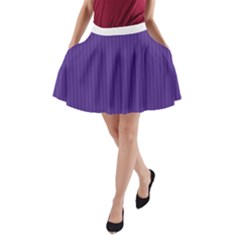 Spanish Violet & White - A-Line Pocket Skirt