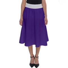 Spanish Violet & White - Perfect Length Midi Skirt