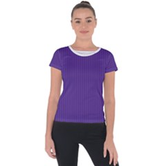 Spanish Violet & White - Short Sleeve Sports Top  by FashionLane