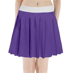 Spanish Violet & White - Pleated Mini Skirt by FashionLane