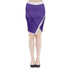 Spanish Violet & White - Midi Wrap Pencil Skirt