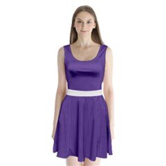 Spanish Violet & White - Split Back Mini Dress 