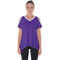 Spanish Violet & White - Cut Out Side Drop Tee