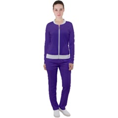 Spanish Violet & White - Casual Jacket And Pants Set