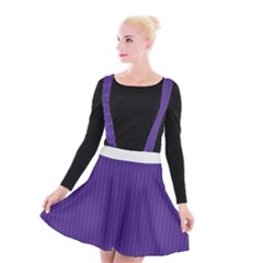 Spanish Violet & White - Suspender Skater Skirt