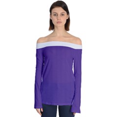 Spanish Violet & White - Off Shoulder Long Sleeve Top