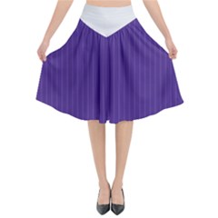 Spanish Violet & White - Flared Midi Skirt