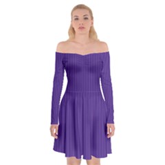 Spanish Violet & White - Off Shoulder Skater Dress