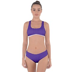 Spanish Violet & White - Criss Cross Bikini Set