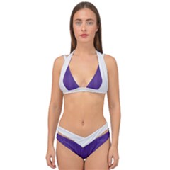 Spanish Violet & White - Double Strap Halter Bikini Set
