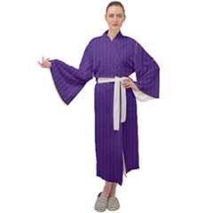 Spanish Violet & White - Maxi Velour Kimono