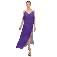 Spanish Violet & White - Maxi Chiffon Cover Up Dress