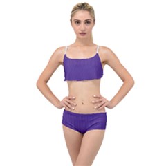 Spanish Violet & White - Layered Top Bikini Set