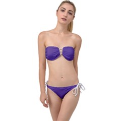 Spanish Violet & White - Twist Bandeau Bikini Set
