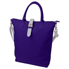 Spanish Violet & White - Buckle Top Tote Bag by FashionLane
