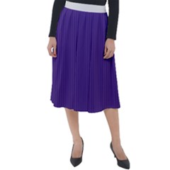 Spanish Violet & White - Classic Velour Midi Skirt 