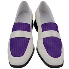 Spanish Violet & White - Women s Chunky Heel Loafers