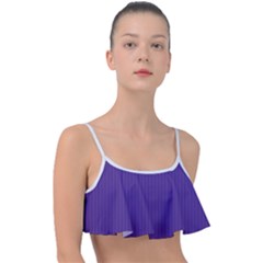 Spanish Violet & White - Frill Bikini Top