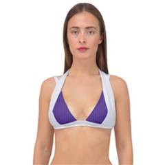 Spanish Violet & White - Double Strap Halter Bikini Top