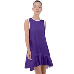 Spanish Violet & White - Frill Swing Dress